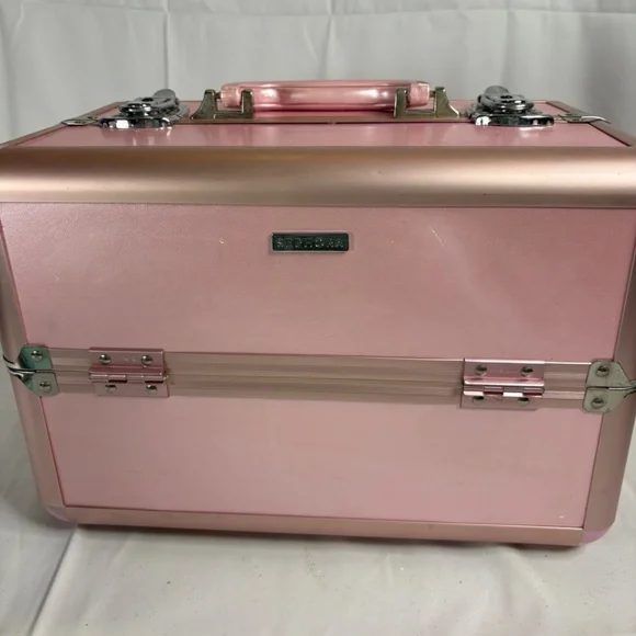 Sephora Professional Pink Metro Travel Train Hard Case Cosmetic Organizer W/KEY - Picture 3 of 16